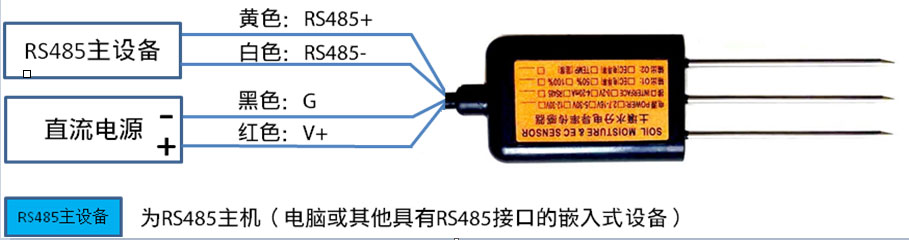 土壤温湿盐传感器传感器接线